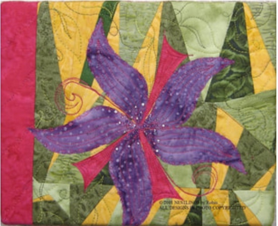 2024 workshop - flora - robin koehler - 3d art quilt