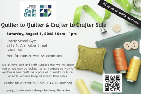 Event - August 1, 2026 Postcard for Quilter to Quilter Sale